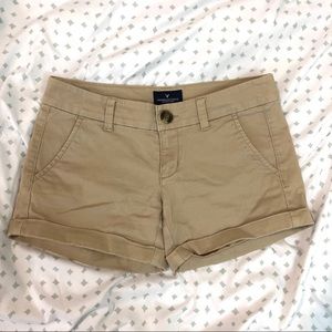 AEO Khaki Midi Chino Shorts